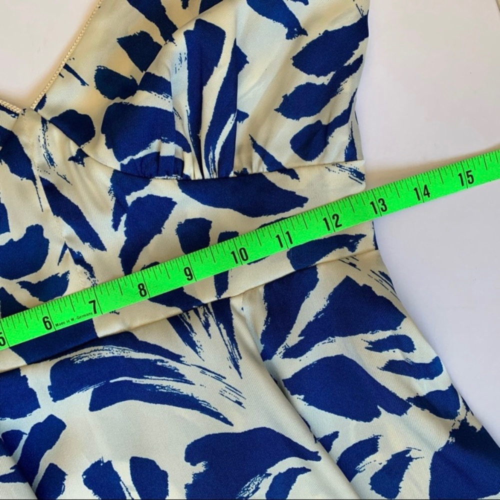Alexis Size XXS Blue Botanical Asymmetrical Hem Midi Dress NWT - Picture 12 of 14